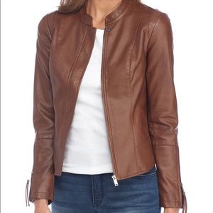 NWT Kari Blue Faux Leather Jacket